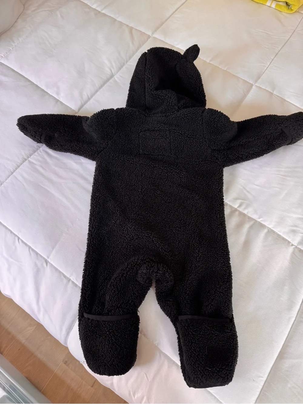 The North Face Black Sherpa Hooded Kids One-Piece Coverall